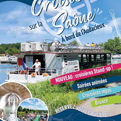 Cruise op de Saône - Aperitief en stand-up comedy met Vega en Adam Rostom